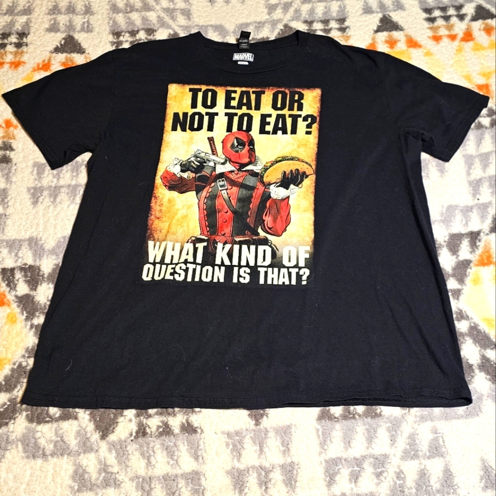 Deadpool To Eat or Not to Eat? 🌮 T-Shirt Sz XL. B13
